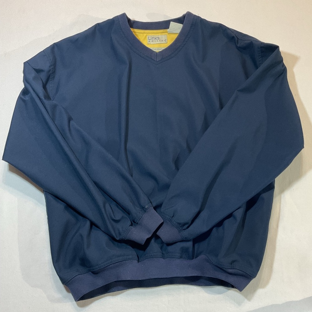 Links Edition Navy‎ Blue Pullover, Water Resistant 100% Polyester, Size M